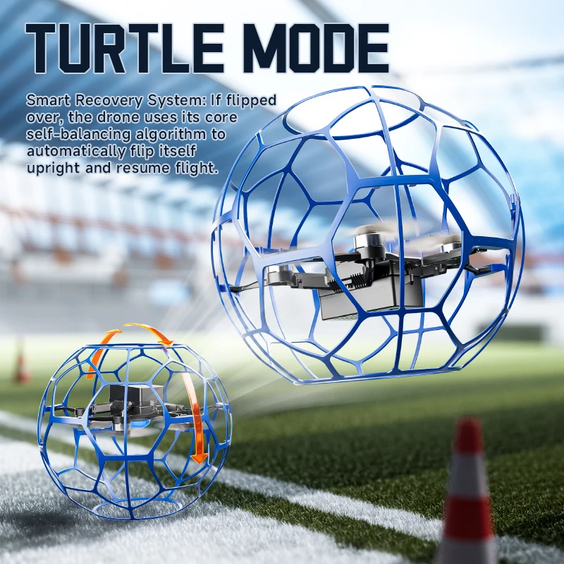 V51 Nieuwe 2.4G RC Racing Voetbal Drone 3D Volledige Bescherming Druk Hoogte Borstelloze Afstandsbediening Quadcopter Speelgoed Voor Kid volwassen