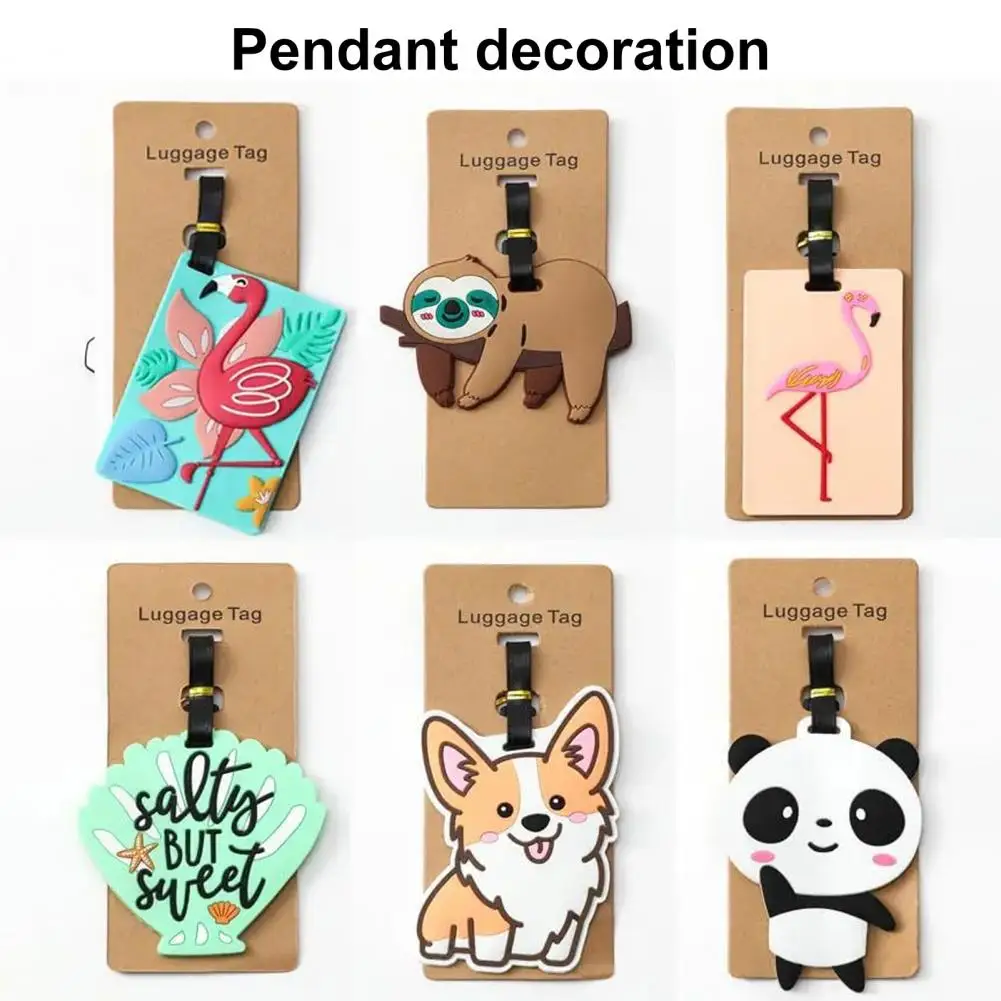 Aircraft Registration Luggage Tag Cute Shape Luggage Tags for Quick Identification Baggage Claim Puppy Panda Flamingo for Easy