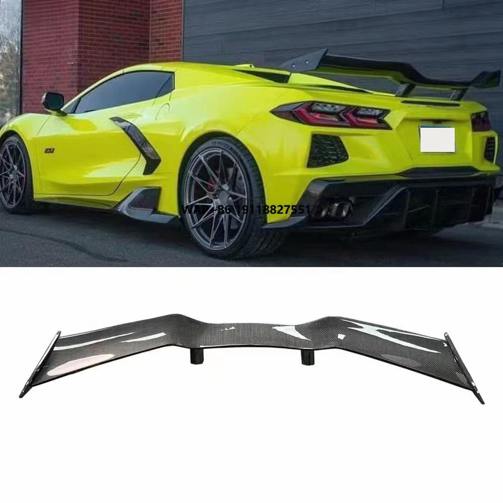 

Factory Price Car Auto Parts Upgrade Carbon Fiber Tail Wing 2300 Rear Sail Spoiler for Corvette C8