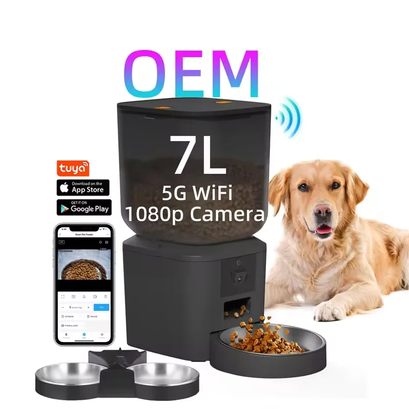 

Electric pet food bowl and pet food dispenser with support for WiFi and 1080P camera