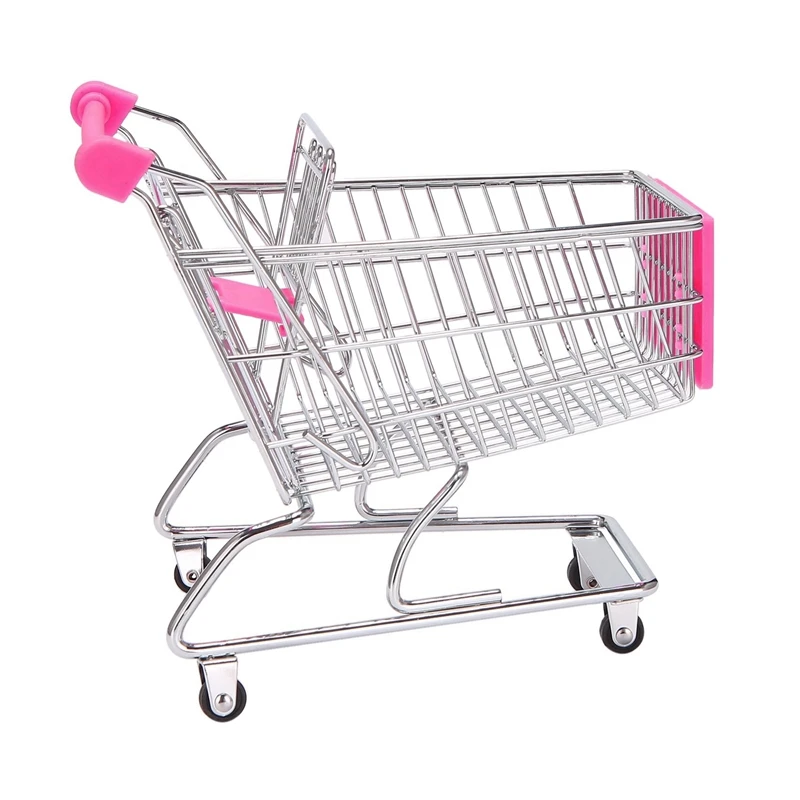 Supermercado Handcart for Kids, Mini Carrinho De Compras, Brinquedo De Armazenamento, Dollhouse Acessórios Para Móveis, Desktop Decor, Presente