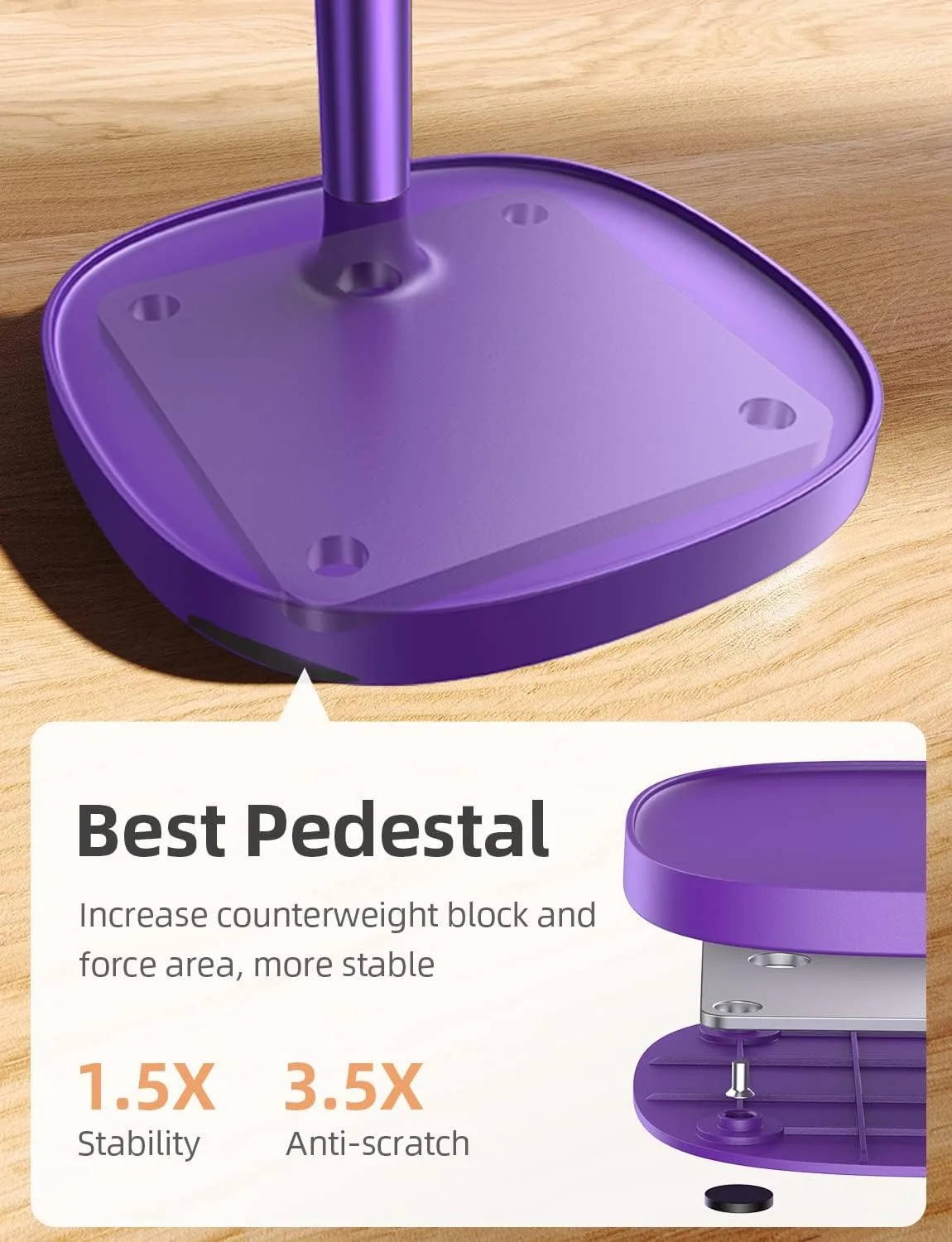 Penyangga Ponsel yang Dapat Disesuaikan untuk iPhone, Penyangga Telepon untuk Meja, Aksesori Meja Kantor PC untuk Penyangga iPhone iPad Air Tablet 4-10 inci.