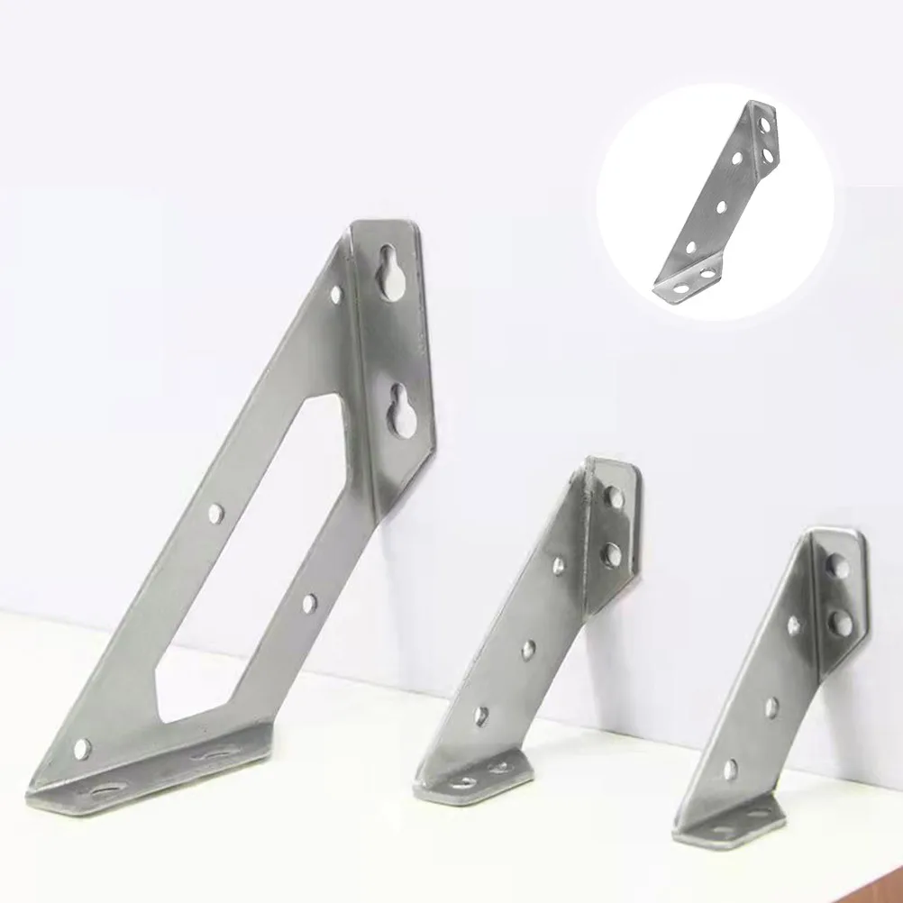 

10 шт. трапециевидный угловой кронштейн, сверхмощные угловые скобы из нержавеющей стали для стола, стула, полки, деревянная рама, опорные разъемы