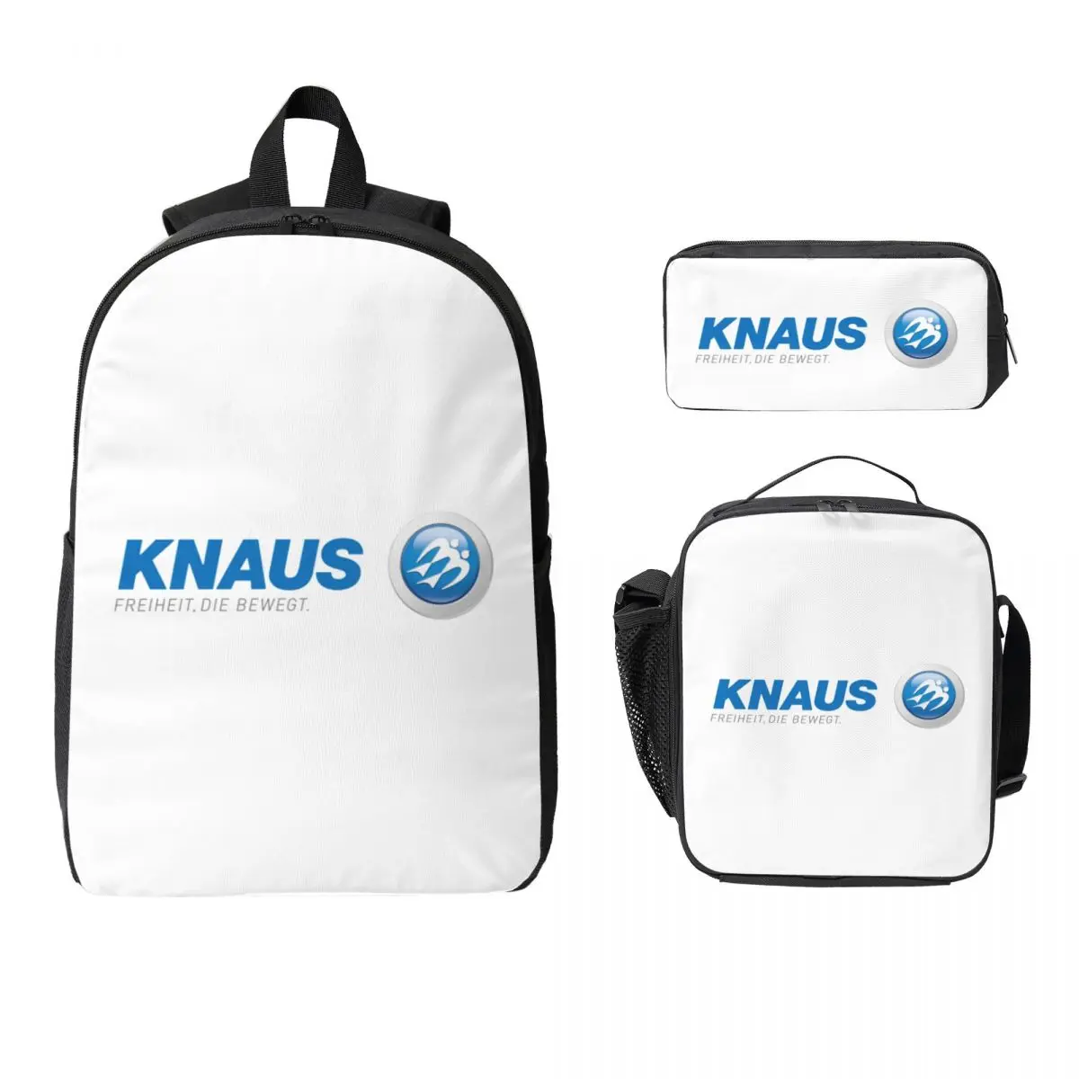 

Knaus Caravan Backpack Student Boys Girls BookBag School Bag Computer Shoulder Bags 3ps Insulated Lunch Bag Pencil Case