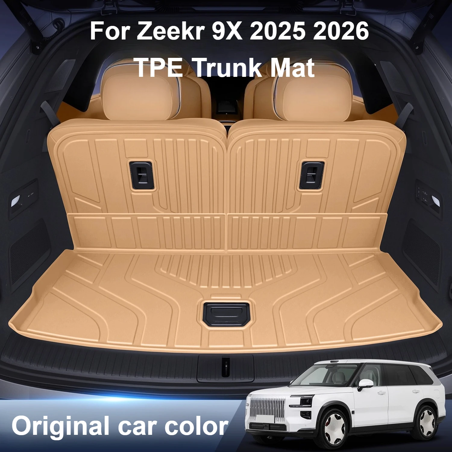 

For Zeekr 9X 2025 2026 TPE Trunk Mat Waterproof Scratch-Resistant Wear-Resistant Interior Upgrade Accessory