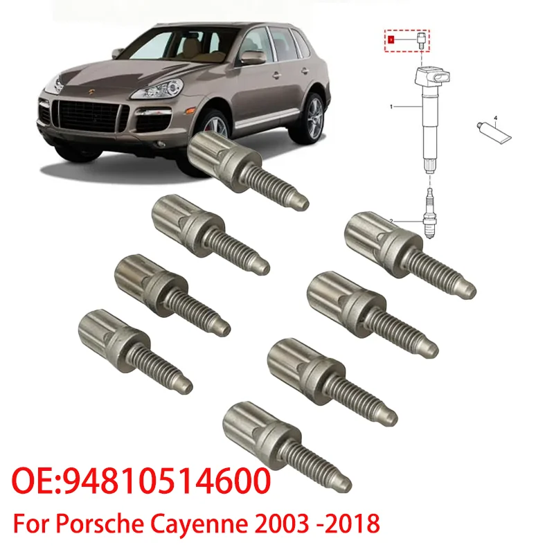 8 Stück/Set 94810514600 Für Porsche Cayenne 2003-2018 Für Porsche Panamera 2010-2016 Aluminium-Zündspule Sechsringschraube