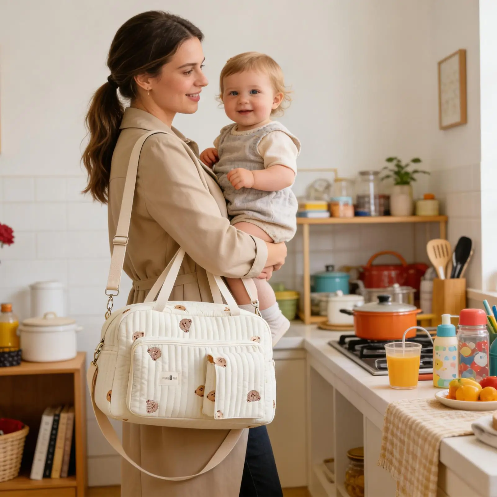 

Diaper Bag Backpack Multi Pocket Travel Tote with Changing Pad Insulated Bottle Pocket Nappy Bag for Baby Essential Storage