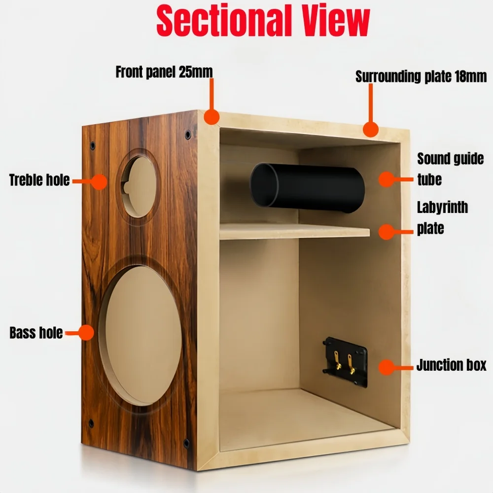 Modyfikacja audio DIY, pusty korpus głośnika F8-8 cali, 1 szt. Drewniana obudowa głośnika z rozdzielaniem częstotliwości, skrzynka głośnikowa pasywna