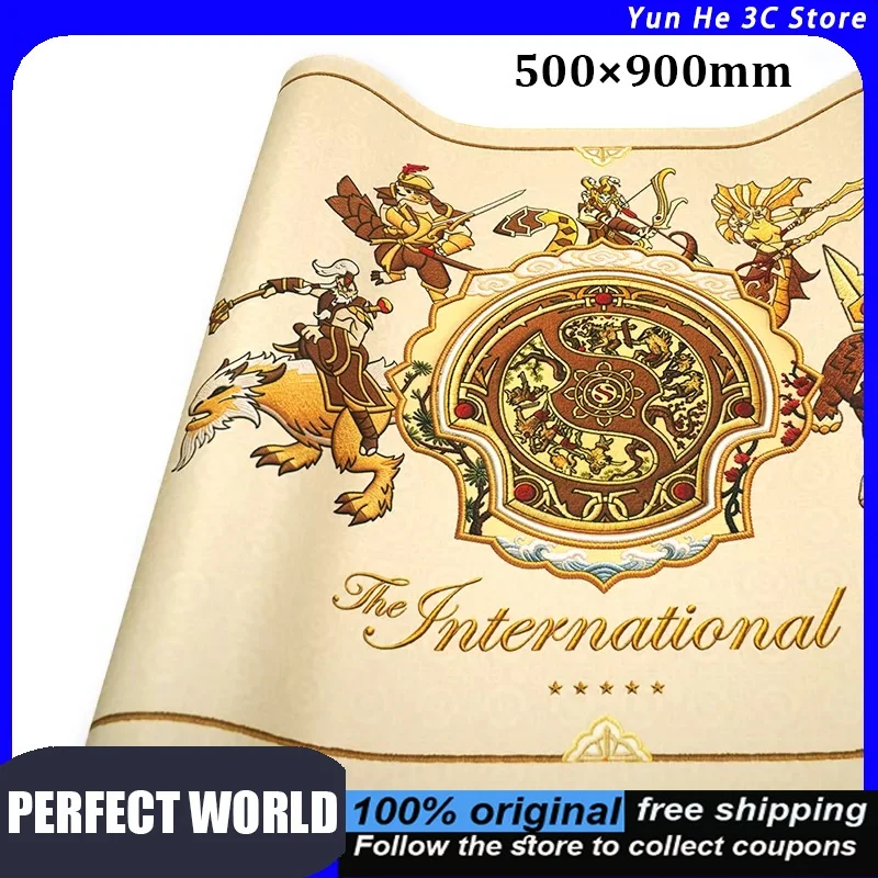 PERFECT WORLD Gaming Mouse Pad Suitable for Dota 2 TI 500×900mm Large Anti-Slip Desk MatDecorative Gaming & Office Desktop Use