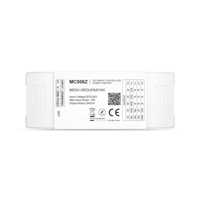 B29C-Tuya Smart LED Dimmer 5 In 1 Controller Terminal 2.4G RF Remote Press Button Smart Life APP RGBCW Strip Light Support