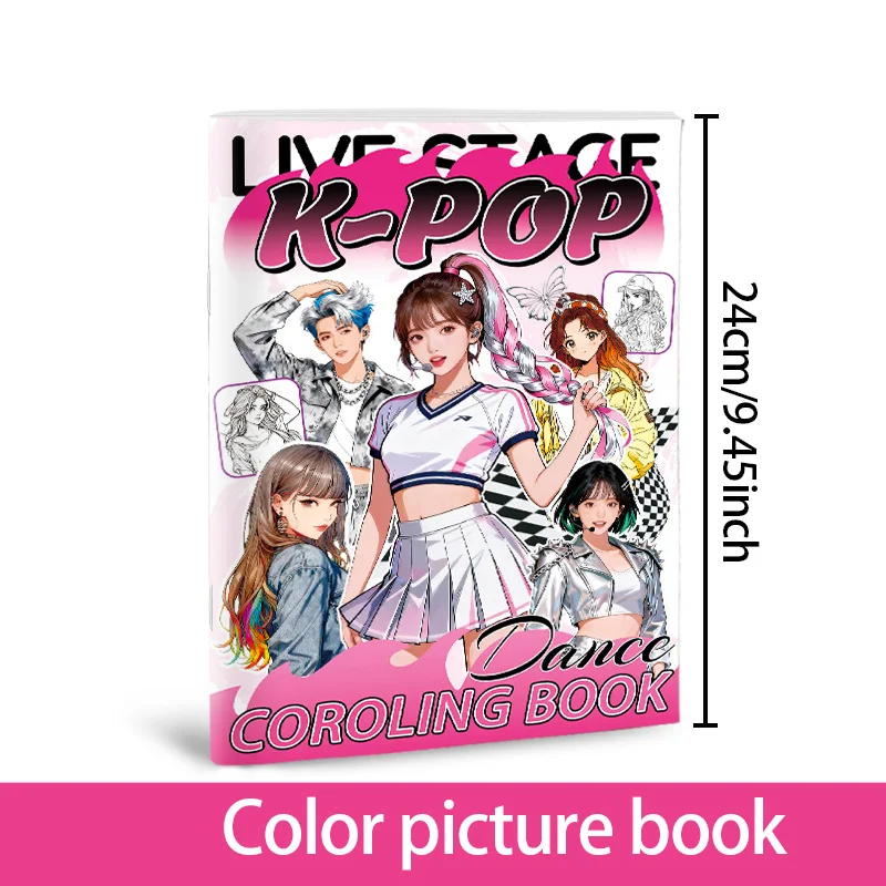 K-Pop-Malbuch für Mädchen mit niedlichen Idol-Charakteren und modischen Outfits | Unterhaltsame Malaktivität für K-Pop-Fans & Teenager – Detail 7