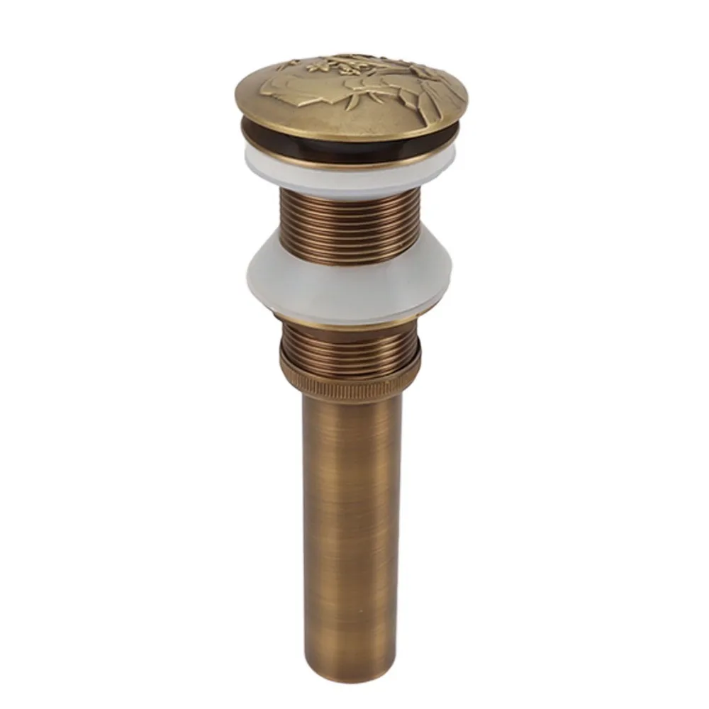 Elegant Without Overflow Drain Stopper Brass Push Bounce Sink Drain Anti-Clog Design Push Button Sink Drain Stopper Kitchen
