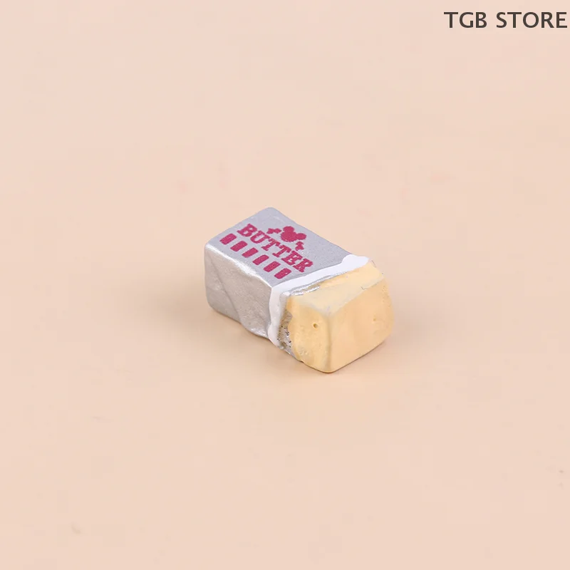 6 個ミニチュア食品バターモデル朝食食器シミュレーションキッチン Diy パンセットおもちゃドールハウスアクセサリーごっこ遊び