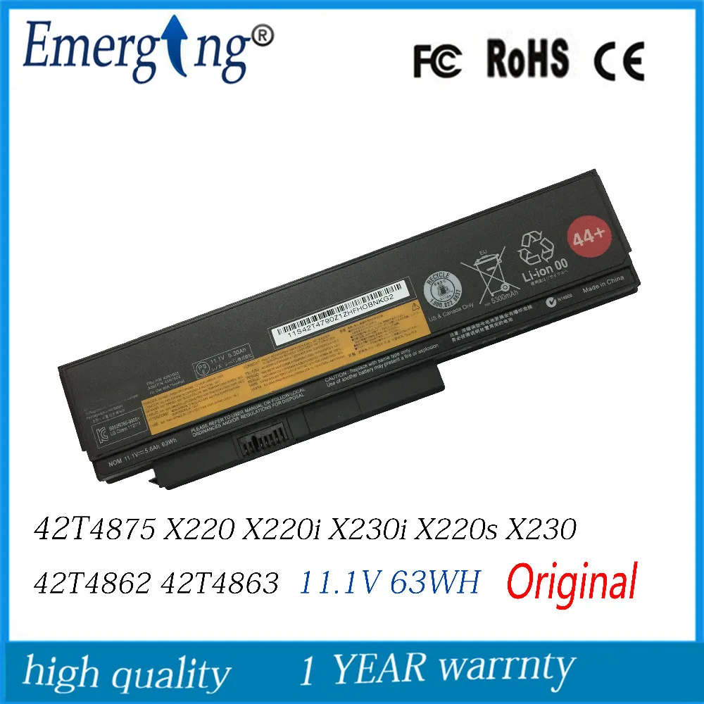 

11.1v 63wh New Original Laptop Battery for lenovo Thinkpad X220 X220i X230 X220S X230i 42T4861 42T4862