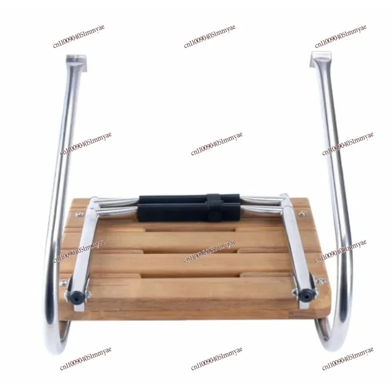

2-step Ladder Teak Marine Solid Wood Stainless Steel Telescoping Platform Ladder Marine Fitting Polished Retractable Ladder Tube