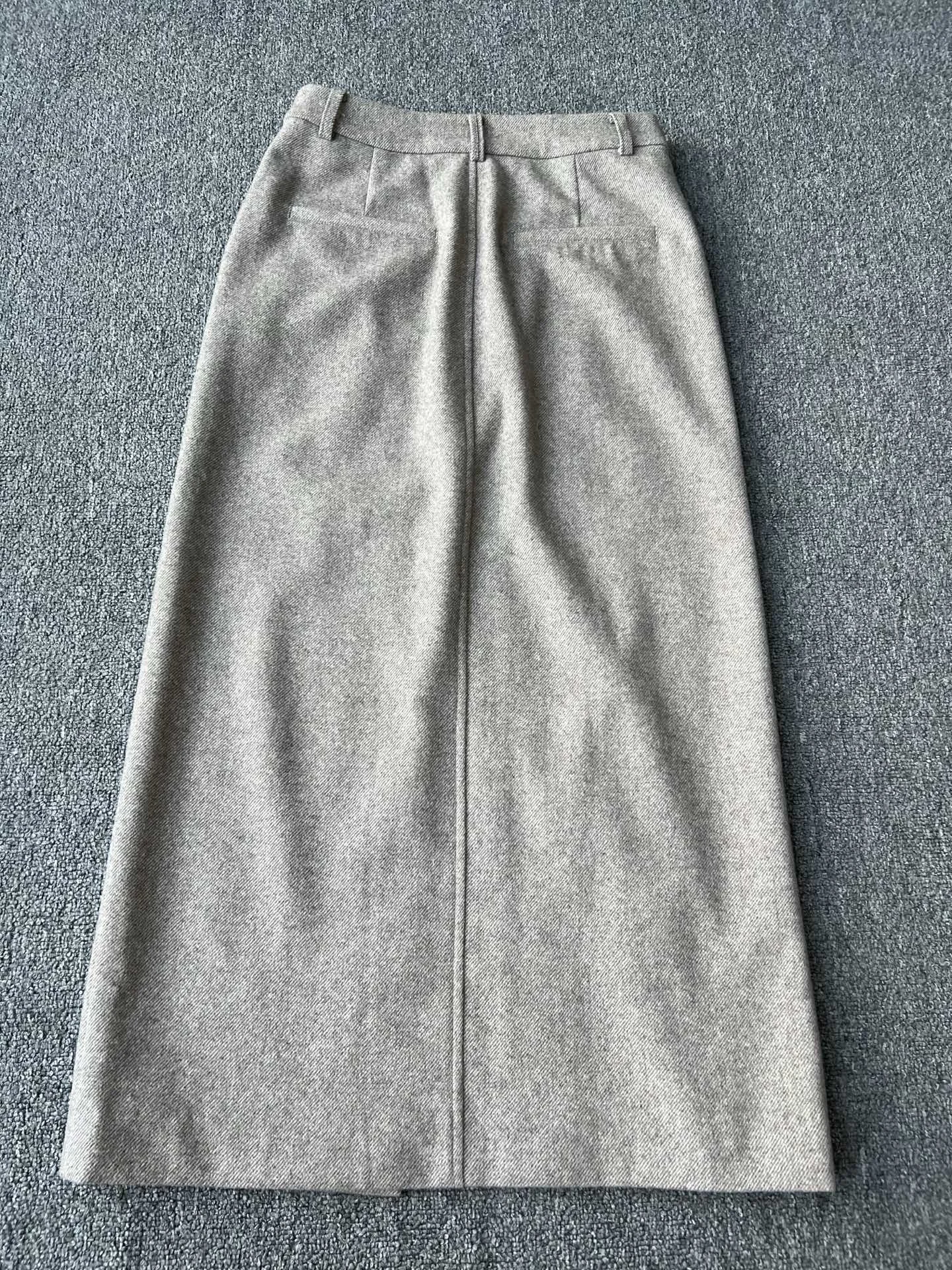 새로운 고품질 패션 레저 출퇴근용 여성용 초가을 울 A라인 스커트