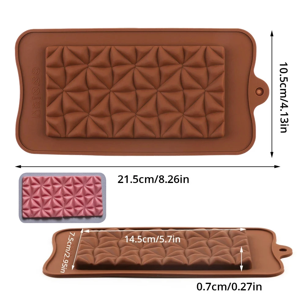 Rhombus Chocolate Bar Mold Candy Silicone Mould Baking Tool