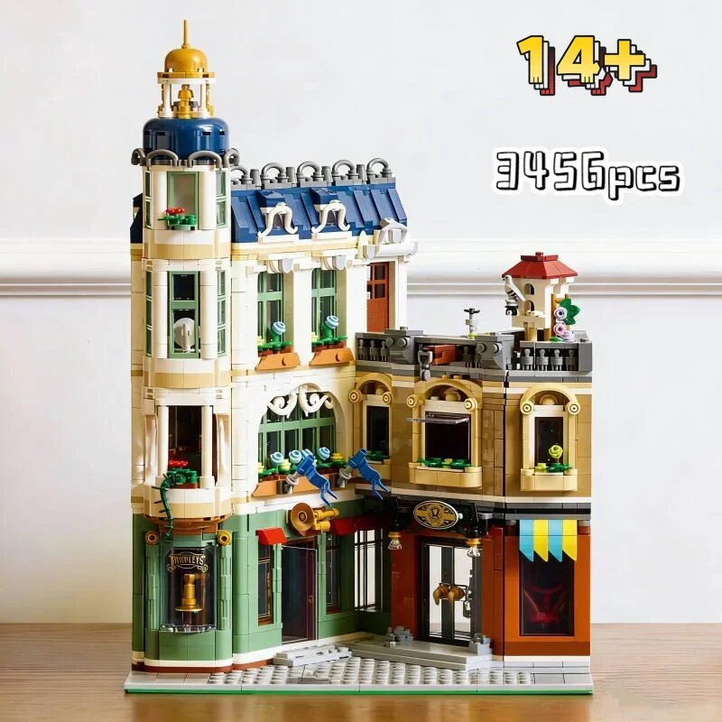 

New Creative Expert Shopping Street View Building Blocks Modular Building Brick Model Toys Adult Men and Women Holiday Gifts