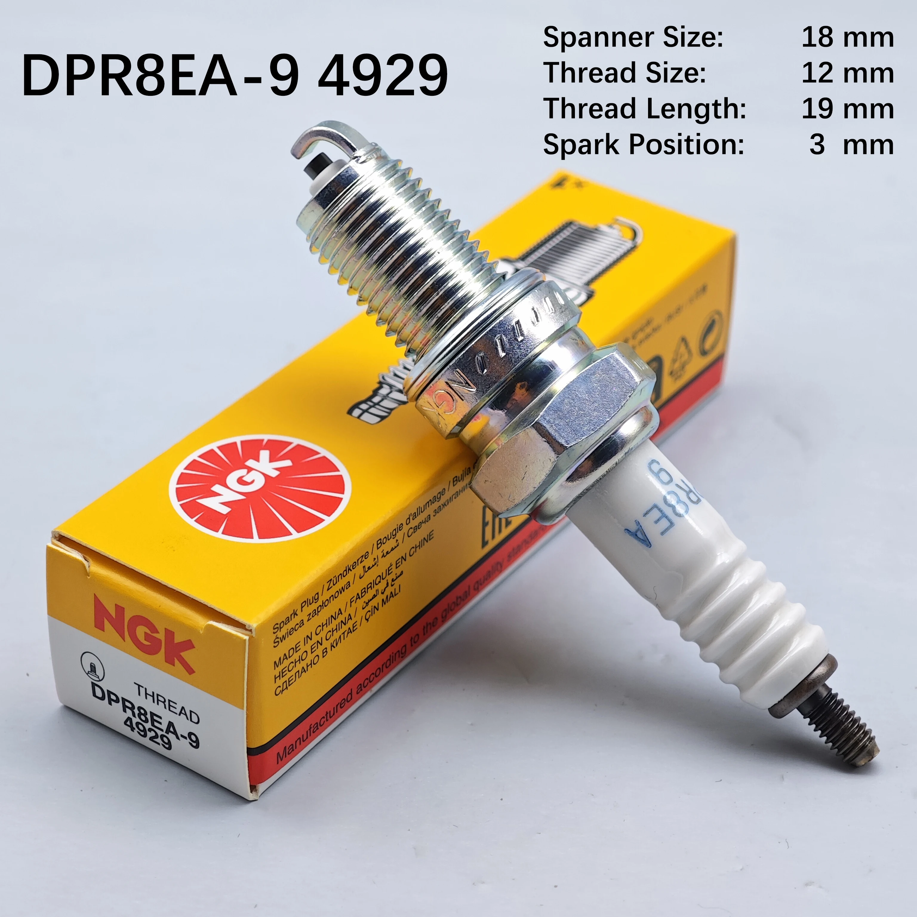 4pcs Original Motorcycle NGK Spark Plug DR8EA DPR8EA-9 Motorcycle Spark Plug