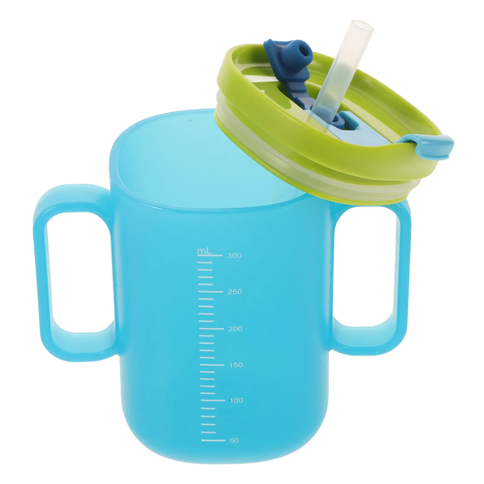 

Kids Baby Training Feeding Cup 300Ml Spill Proof Drinking Cup with Straw for Disabled Elderly Maternity Leak Proof Water Soup