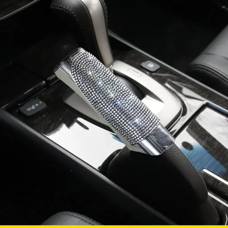 SZCH Classy Handbrake Cover Grip with Rhinestones Universal Handle Gear Racin