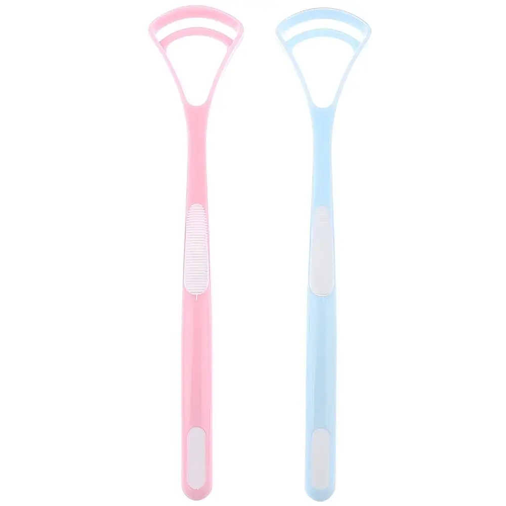 2PCS Hygiene Soft Tongue Cleaner Brush Gentle Tongue Cleaning Brush Scrapers Tongue Scraper for Bacteria Removal