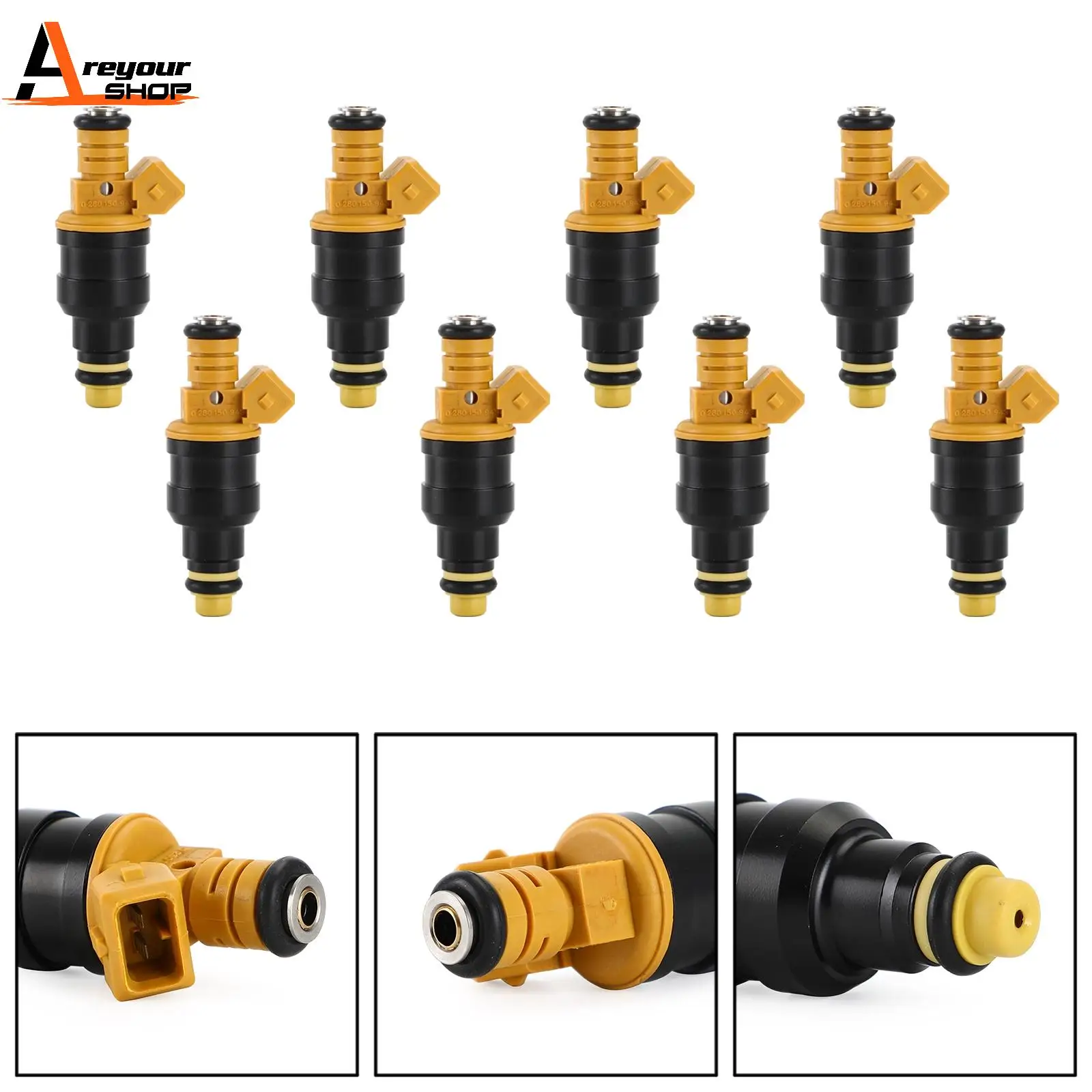 Areyourshop 8PCS Fuel Injectors Fit for Ford F150 F250 F350 for Lincoln 4.6 5.0 5.4 5.8 V8 0280150939 0280150556 E5TE-A3B Car