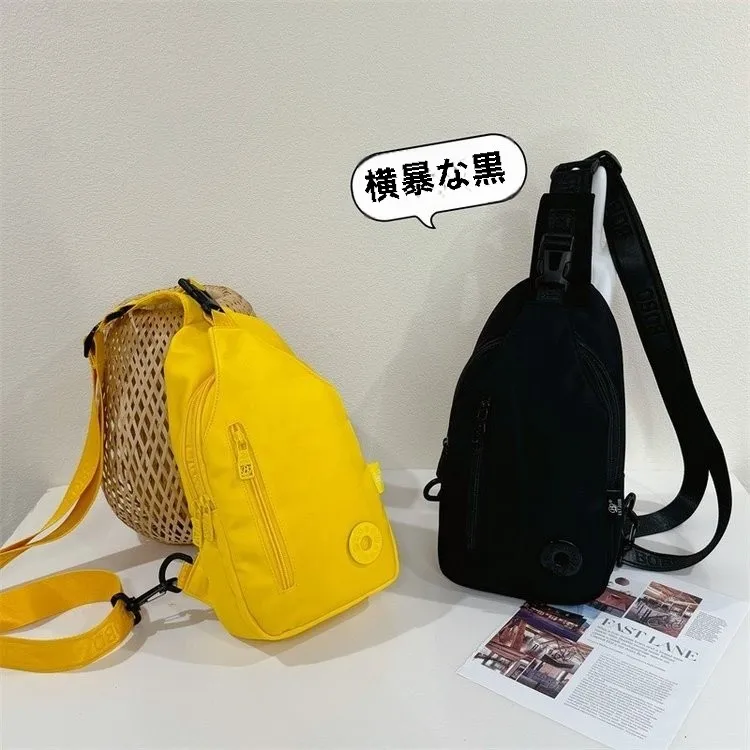BoBo 韓国ファッションレディース軽量クロスボディバッグ防水多用途チェストバッグレジャースタイルナイロン素材月の形