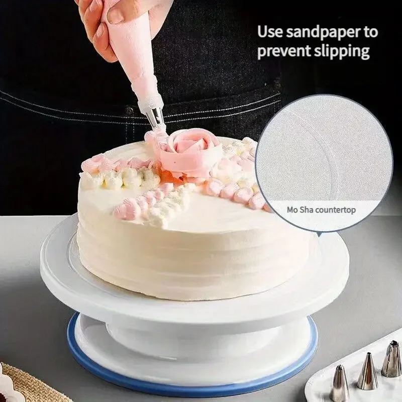 

Non-Slip Cake Turntable Stand -Rotating Cake Decorating Stand for Buttercream,Fondant,Icing - Lightweight & Stable Baking Tool