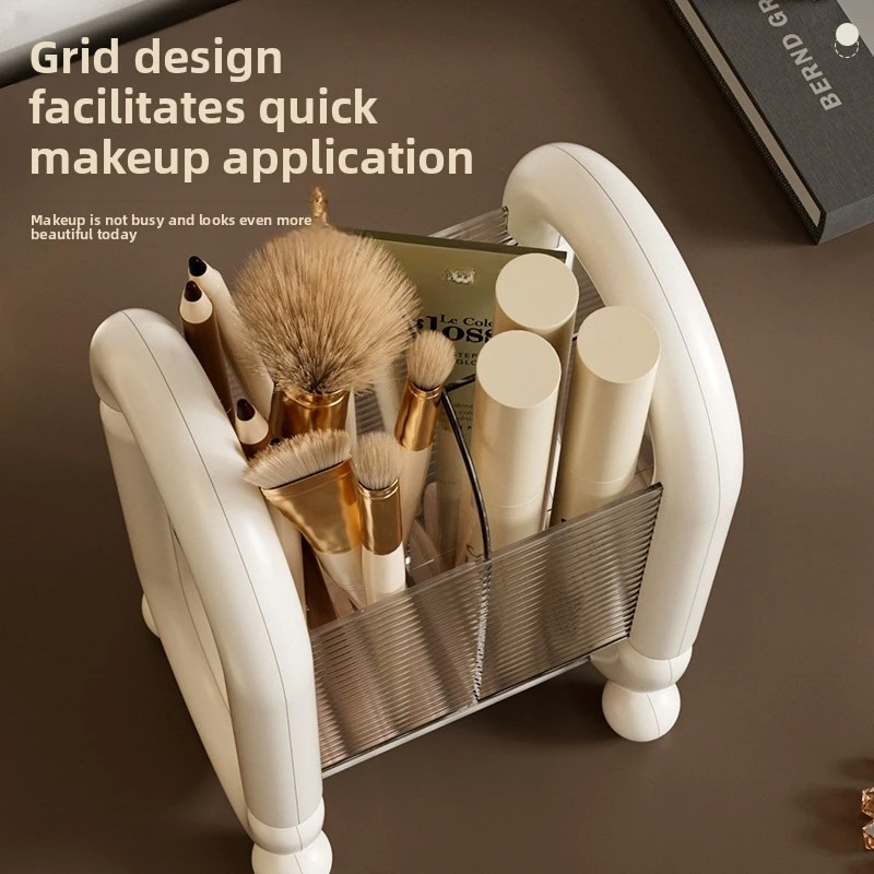แปรงแต่งหน้าOrganizerเดสก์ท็อปลิปสติกแป้งพัฟความงามไข่เครื่องสําอางค์Dresserชั้นวาง
