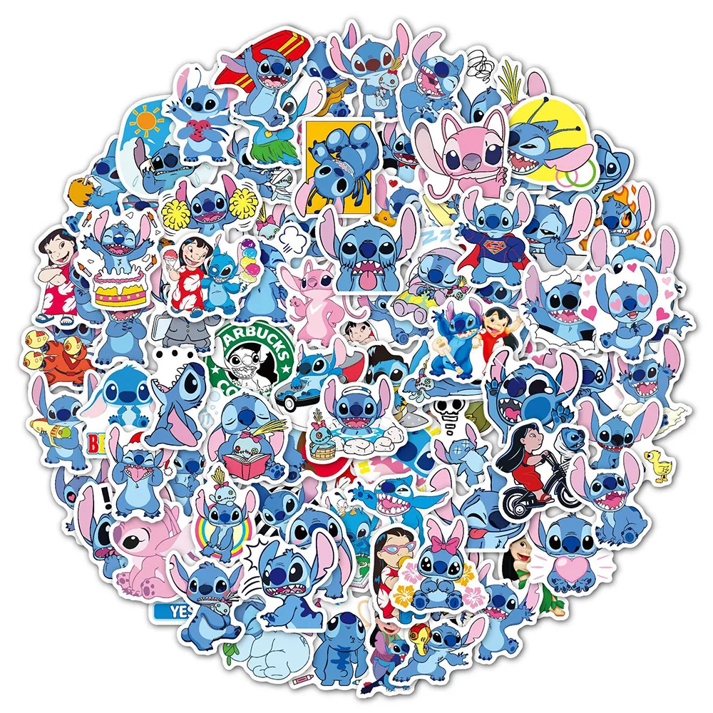 10/30/50/100PCS Disney Cute Anime Cartoon Lilo & Stitch Stickers Scrapbook Laptop Phone Graffiti Decals Sticker Kid Classic Toy