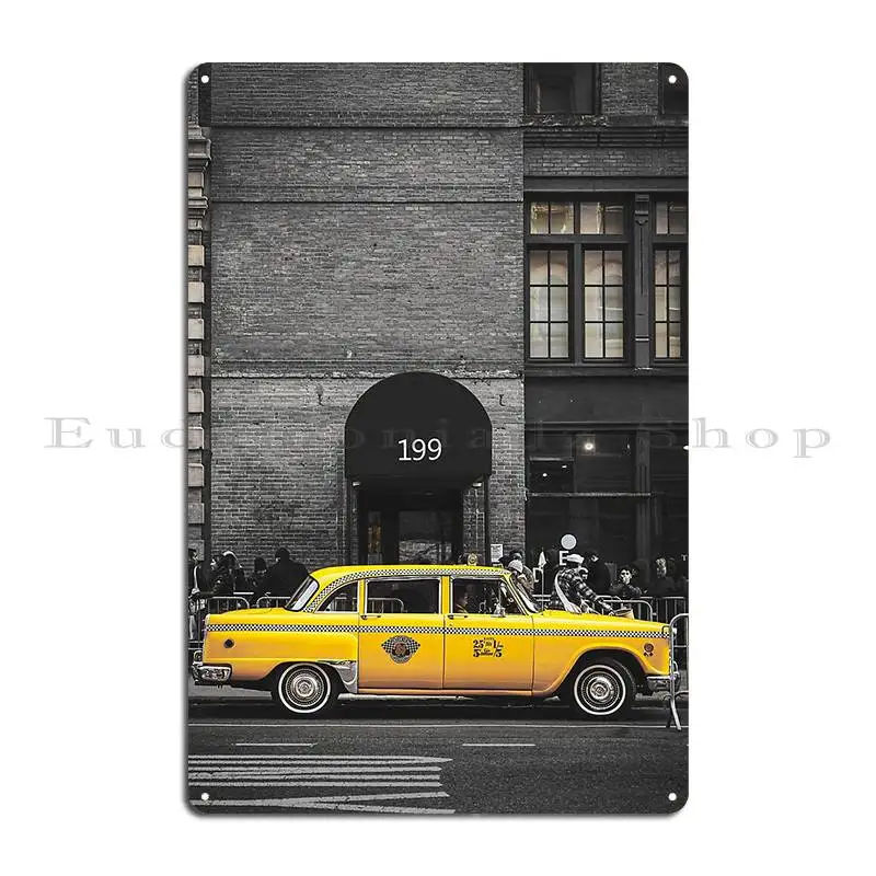 Vintage Charm Yellow Cab At 199 Metal Signs Cinema Club Party Kitchen Character Wall Custom Tin Sign Poster