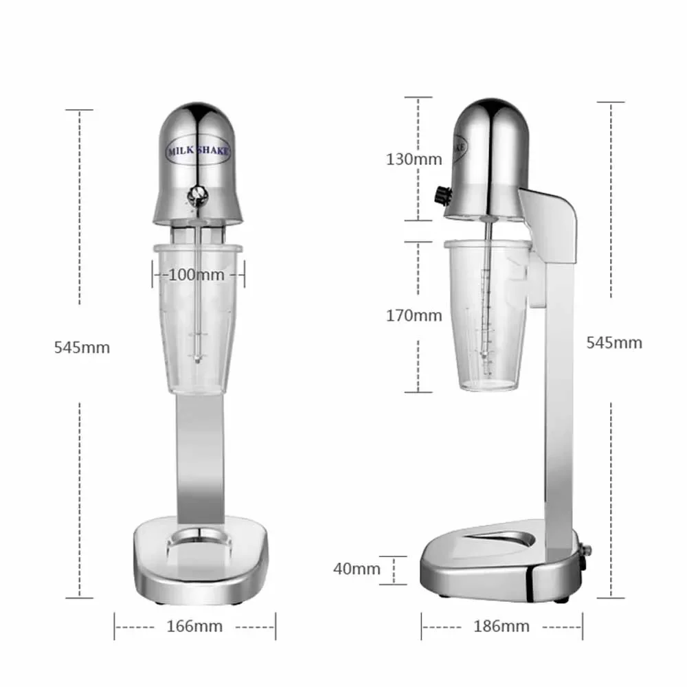 Stainless Steel Milkshake Machine Double Cup Bubble Tea Stirrer 18000rpm Double Speed Mixer Beverage Stirrer Commercial