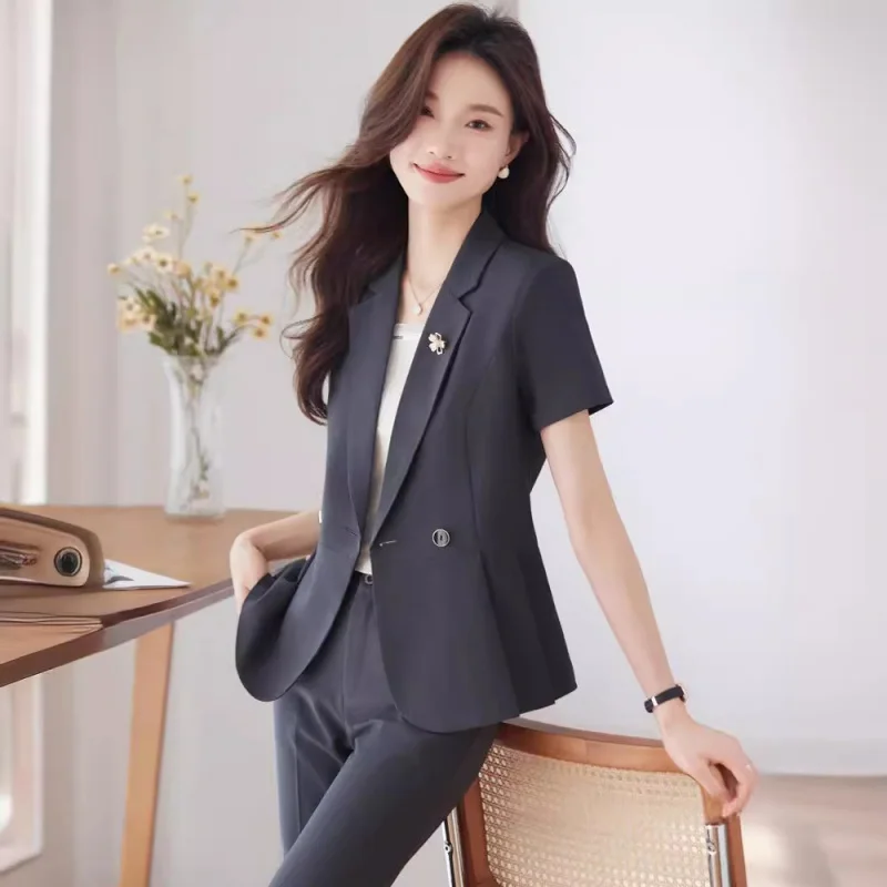 Summer Thin Temperament Overall Jewelry Shop Suit Suit Fashion Commuter Manager Clothes Goddess Temperament Front Stage Work Wea