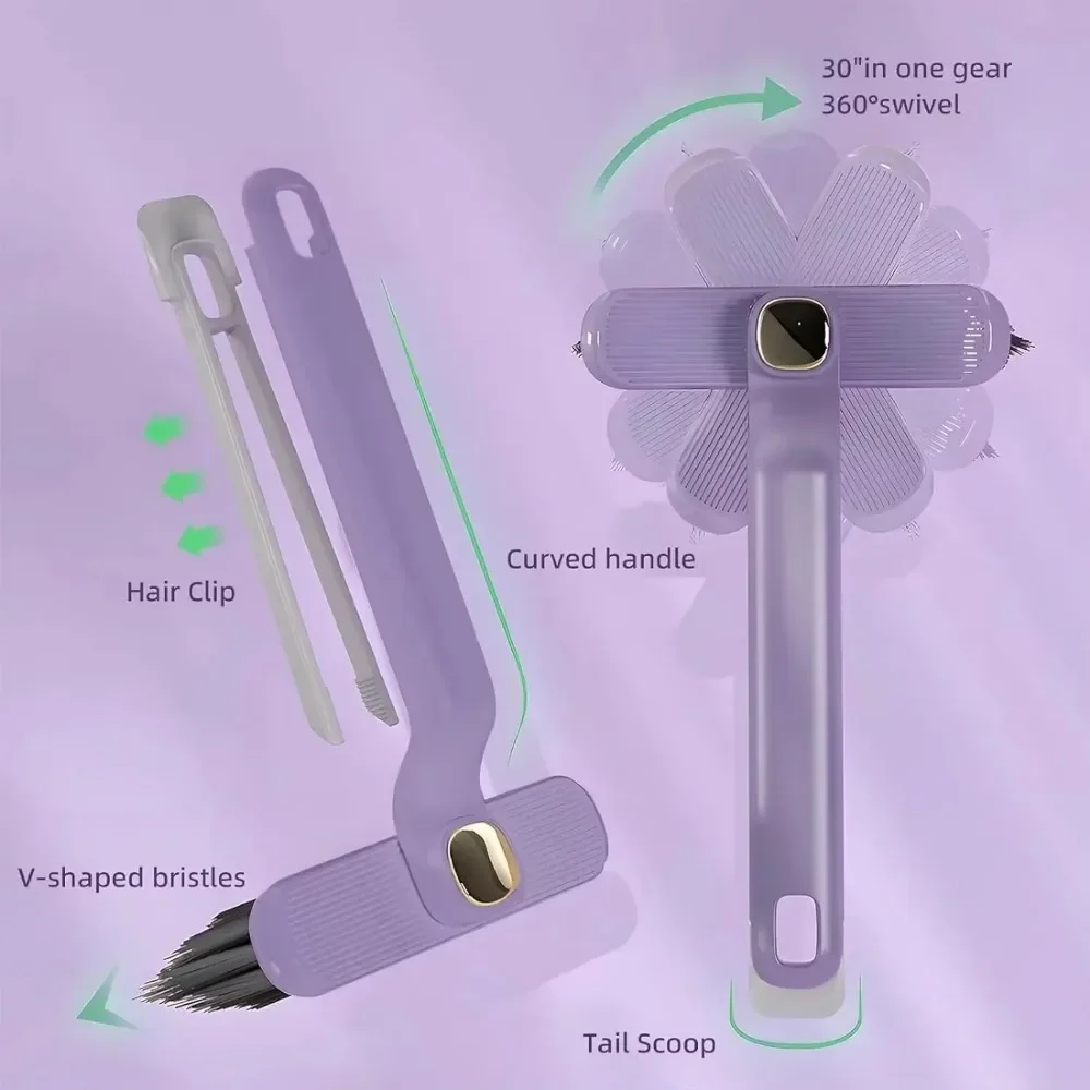 Multifunctional Rotating Crevice Cleaning Brush for Bathroom and Kitchen 2-in-1 Cleaning Brush for Crevice and Surface Cleaning