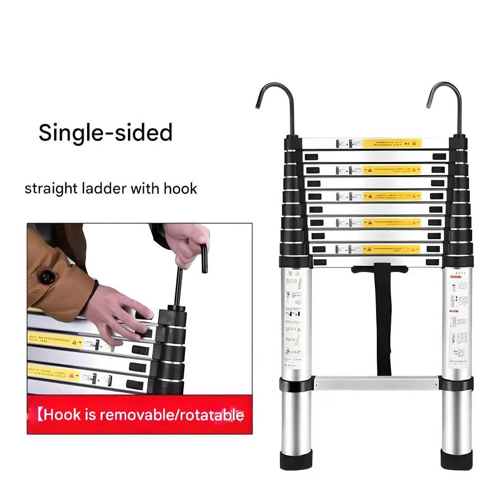 ステンレス鋼ハウス折りたたみはしご 360 回転可能なフック伸縮式折りたたみ伸縮はしご屋外ポータブル作業はしご