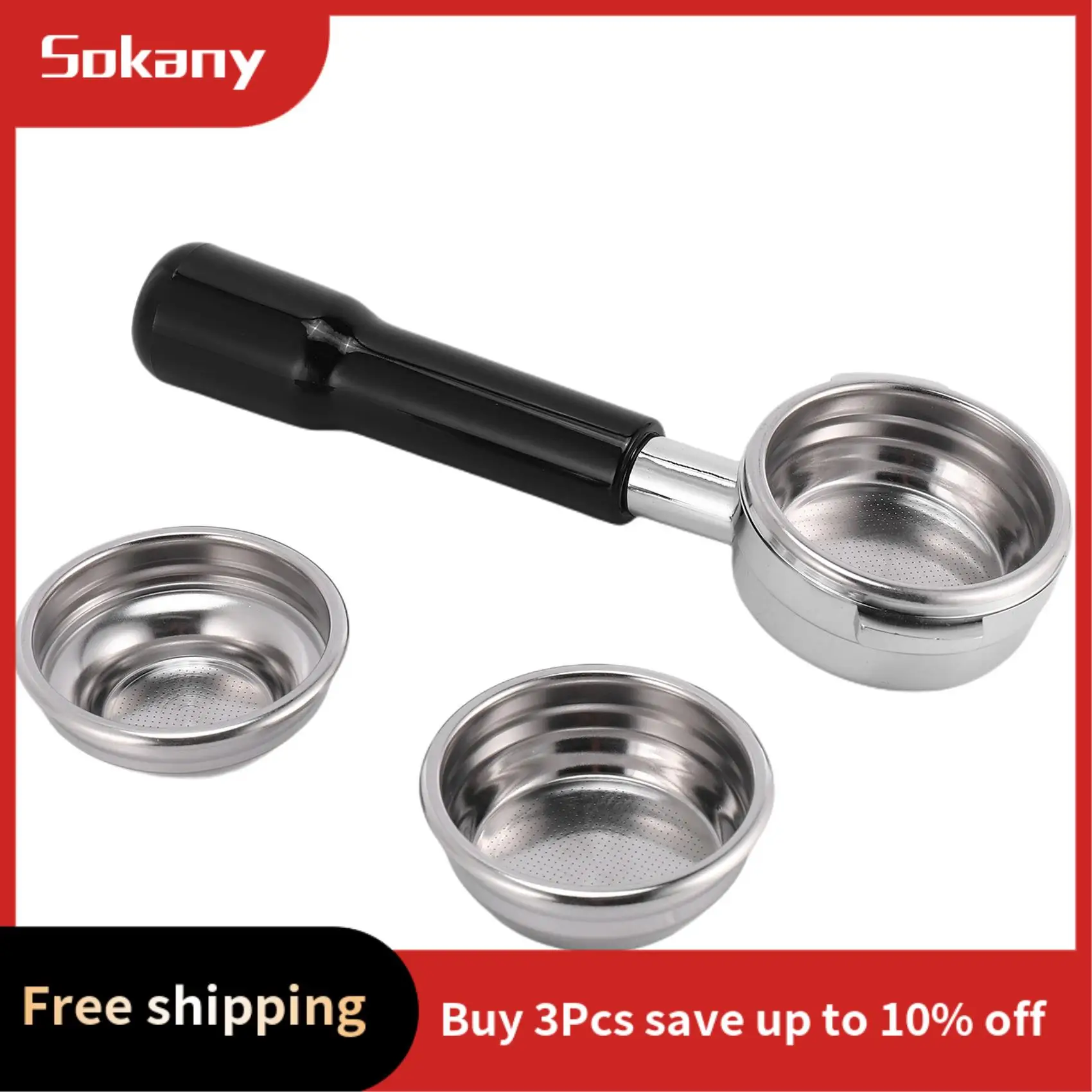 

A68M-58MM Bottomless Stainless Steel Professional Espresso Coffee Machine With Single And Dual Cups Filter Basket