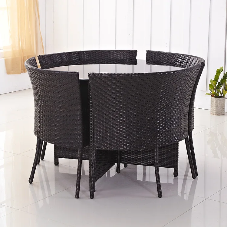 Outdoor rattan tables and chairs creative balcony courtyard outdoor garden open-air waterproof sunscreen leisure table and chair