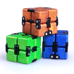 Metal Infinite Magic Cube Anti Stress Fidget Toys Easy Play Hand Spinner Office Cubic Stress Reliever Toys For Kid Children Gift