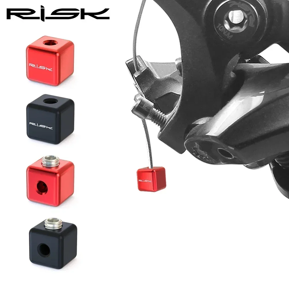 

RISK 2pcs Bicycle Inner Line Tail Cap Aluminum MTB Bike Shift & Brake Wire Core Cover Mountain Road Folding Bike Inner Cable Cap