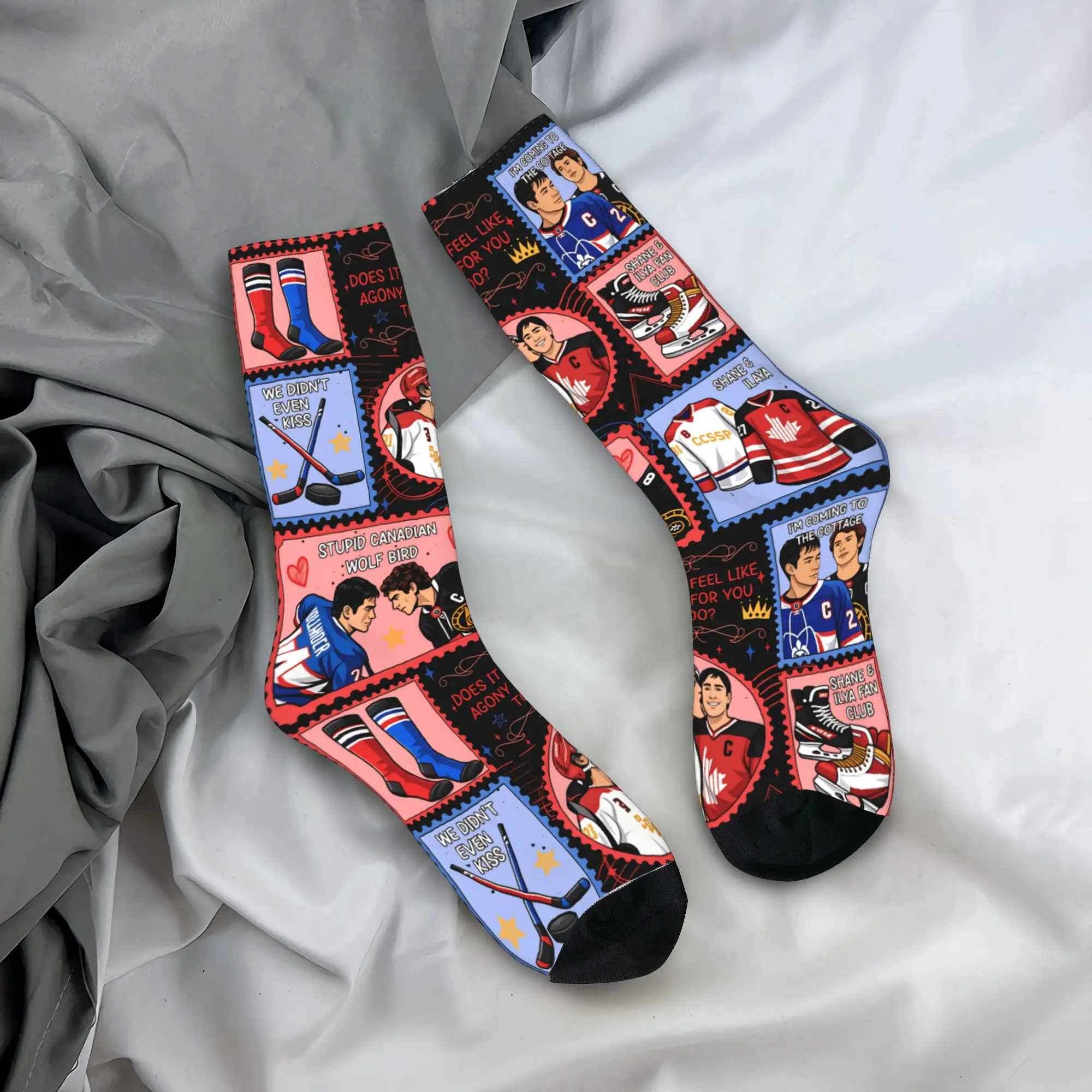 

Романтические чулки для хоккея с подогревом, носки для пар, средние мягкие повседневные носки, нескользящие дизайнерские носки для зимнего скалолазания, идея подарка