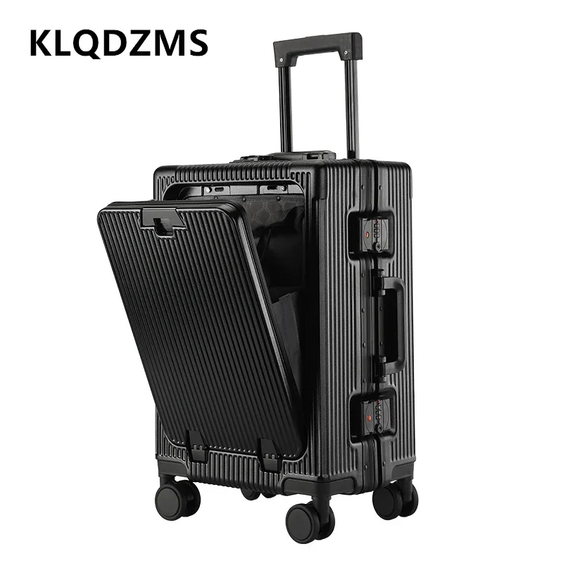 Klqdzms tragbarer Koffer 20 Zoll Front öffnung Boarding Box USB Ladewagen Fall 24 \