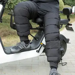 Winter Motorcycle Knee Pads Thicken Warm Waterproof Down Pants Windshield Quilt Waterproof Leg Cover 70CM Cycling Leg Warmer