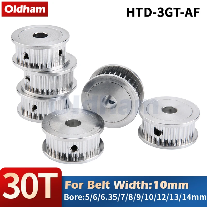 

30 Teeth 3GT Timing Belt Pulley Bore 5/6/6.35/7/8/9/10/12/14mm Fit Width 10mm HTD 3GT Belt AF 30T 30Teeth Pulley CNC Machine