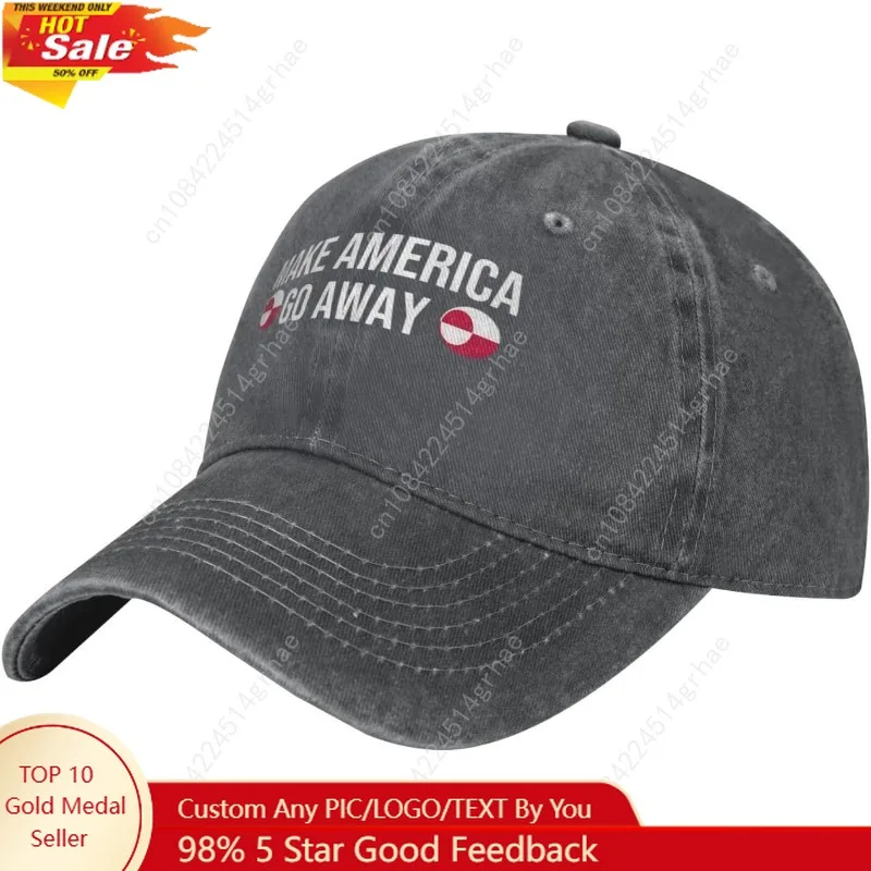 

Baseball Cap for Men Make America Go Away Greenlanders Greenland Flag Cowboy Hat Women Classic Trucker Hat Black