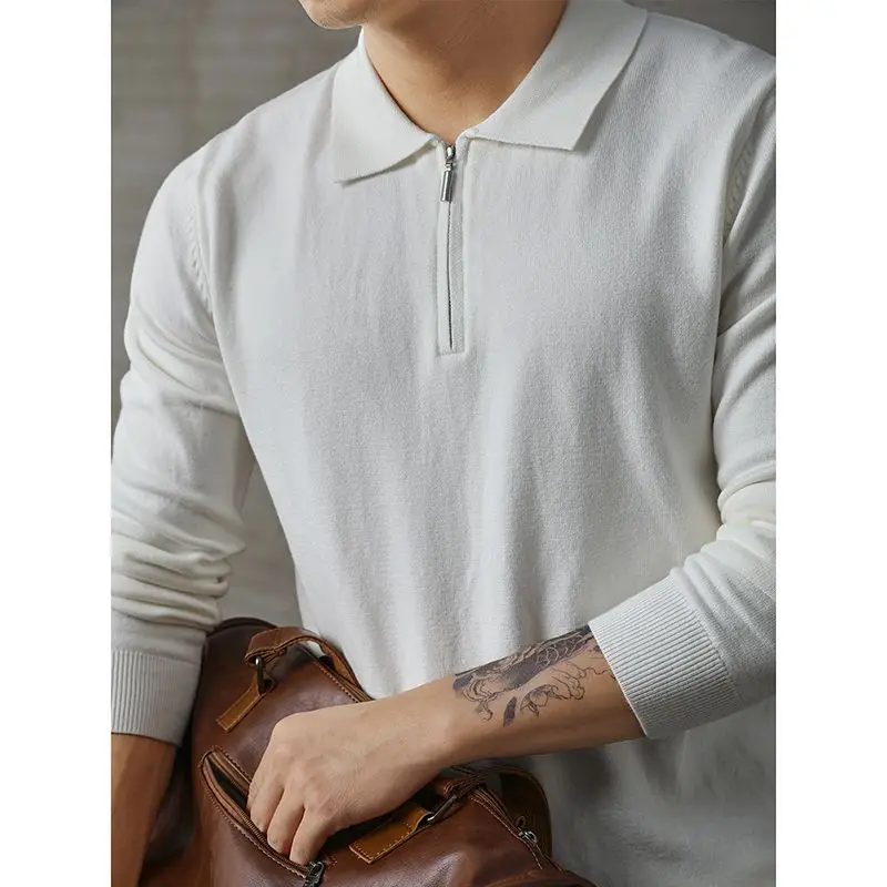 

Мужской вязаный свитер на молнии, повседневный, деловой, зимний, новинка, модный, высококачественный, из полиэстера, с длинным рукавом