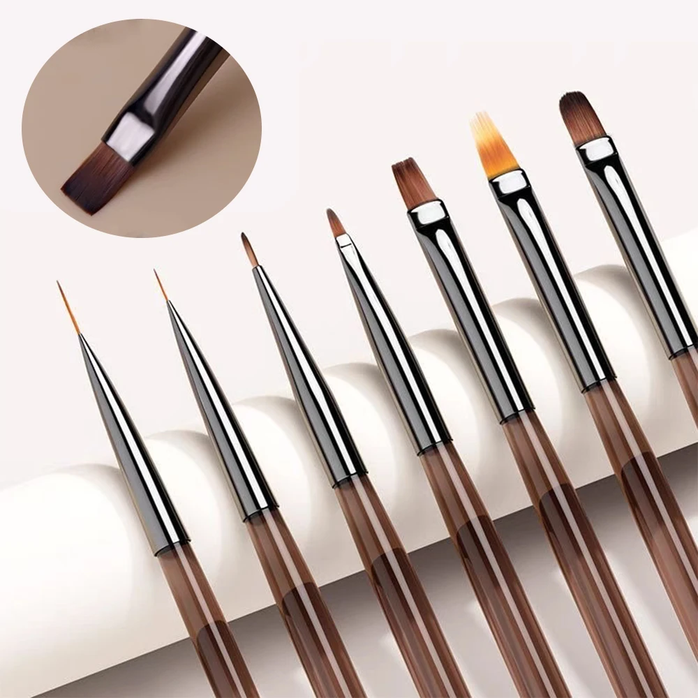 9szt Perfessional Nail Art Brush Set Drawing Pen Painting Tool Nail Extension Gel Brush UV Gel Nail Polish Brush Manicure Tool