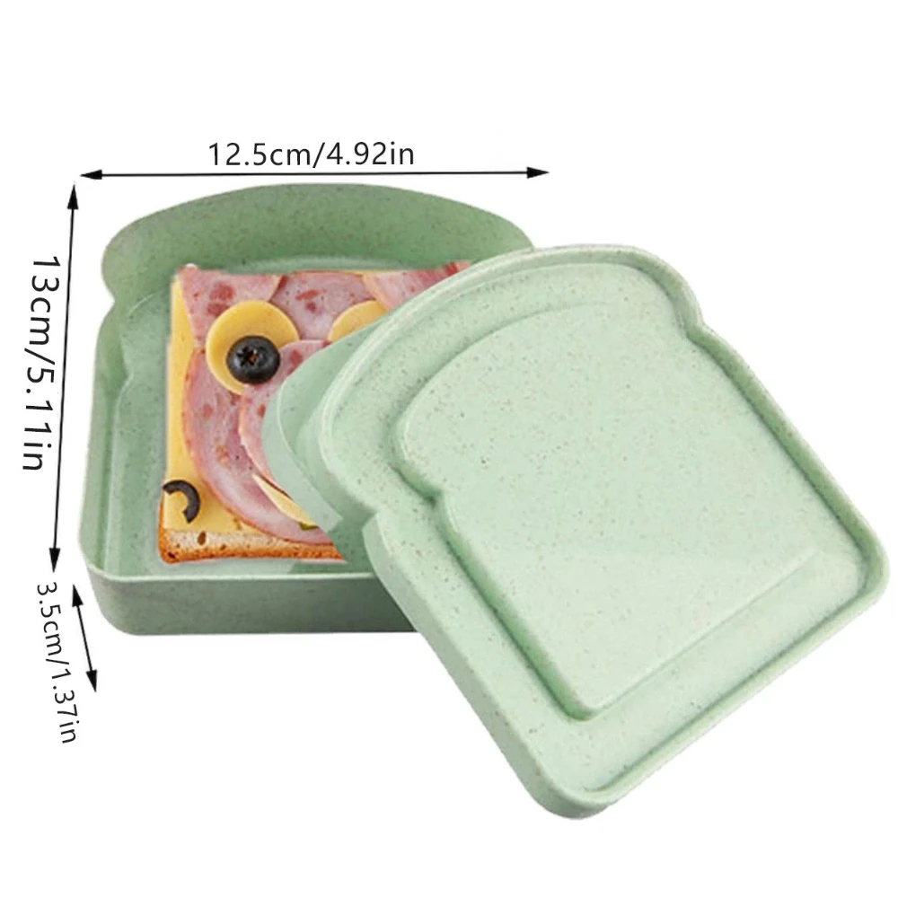 1pc Toast‑Shaped Bento Box with Sealing Lid Microwave Safe Reusable Travel Breakfast Container for Camping Picnic Xmas Gift