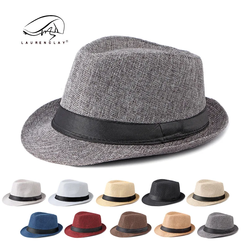 

Classic Beach Linen Billycock Men's And Women's Outdoor Protection Sun Hat For Middle-aged And Elderly People Fedora Hat British