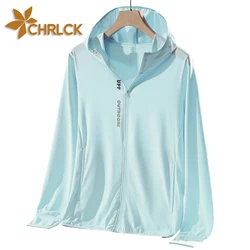 CHRLCK Women's Hiking Summer Jacket Women Camping Trekking Fishing Sun Protective Clothes Outdoor Sport Windbreaker Anti UV Coat